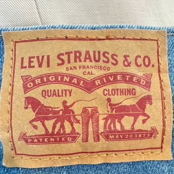 Levis Womens Mile High Cropped Wide Leg Jeans W 29 Button Fly Fisherman Sailor - Picture 11 of 15